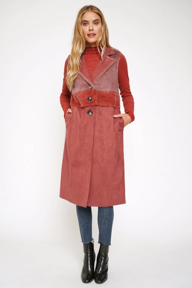 Malia Mauve Fur Mix Coat - Beciga