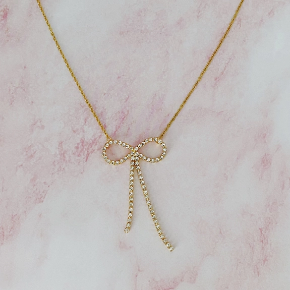 Shine Bow Necklace - Beciga