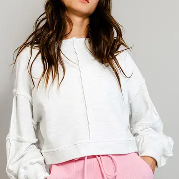 Solid Cropped Sweatshirt