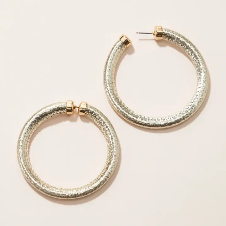 Glitter Pu Leather Hoop Earrings