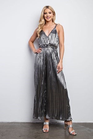 Metallic Jumpsuit ( available in Silver only)