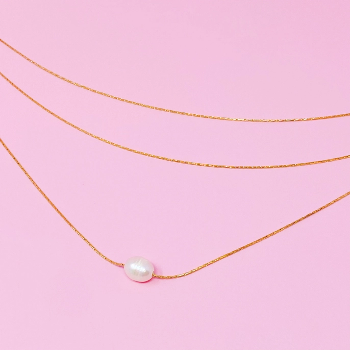 Layered Freshwater Pearl Pendant Necklace