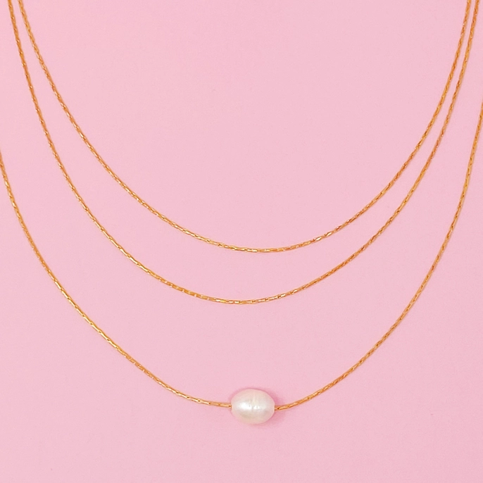 Layered Freshwater Pearl Pendant Necklace