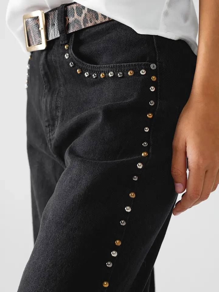 Straight Jean with Stud Trim Detail